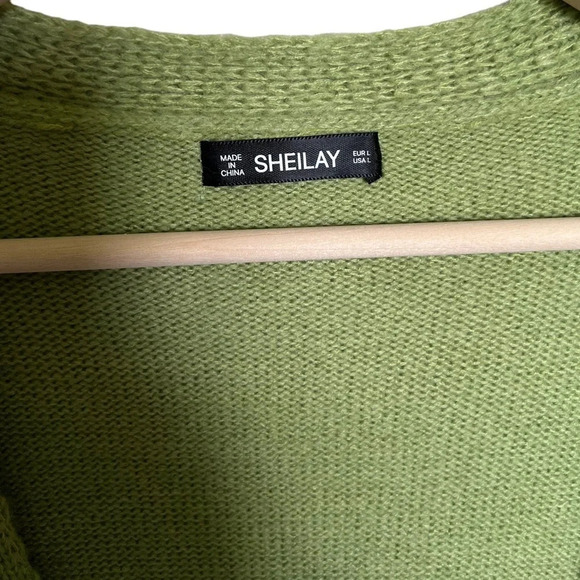 Sheilay • Green Long Open Front Cardigan - Picture 3 of 5